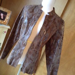 Reversible Reptile Leather & Rust Suede Jacket